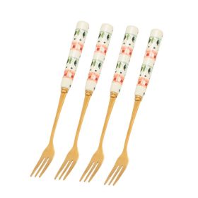 Dolly Rose 4 Piece Cake Fork Set