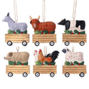 Farm Animals in Cart Hanging Decoration