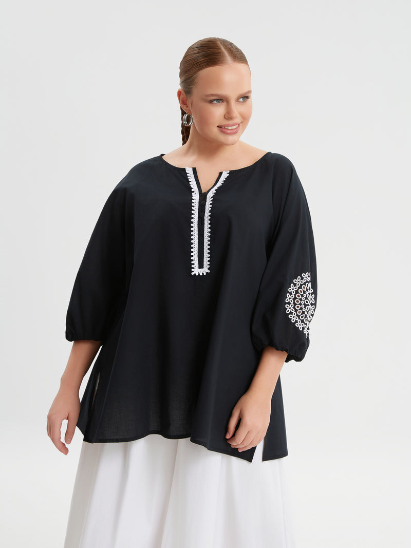 BLACK TOP WHITE TRIM - Black