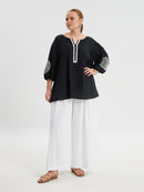 BLACK TOP WHITE TRIM - Black
