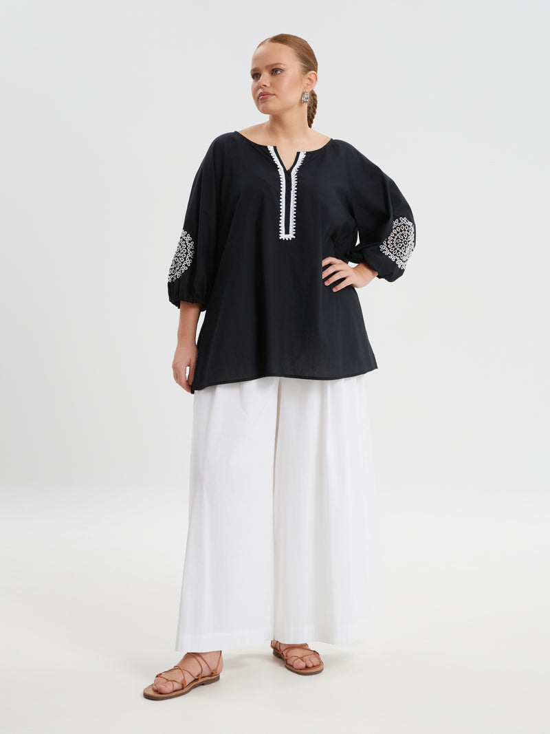 BLACK TOP WHITE TRIM - Black