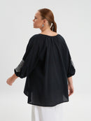 BLACK TOP WHITE TRIM - Black