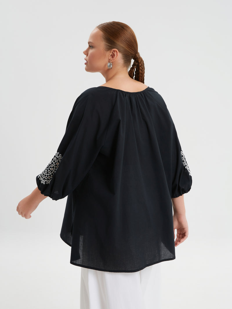 BLACK TOP WHITE TRIM - Black