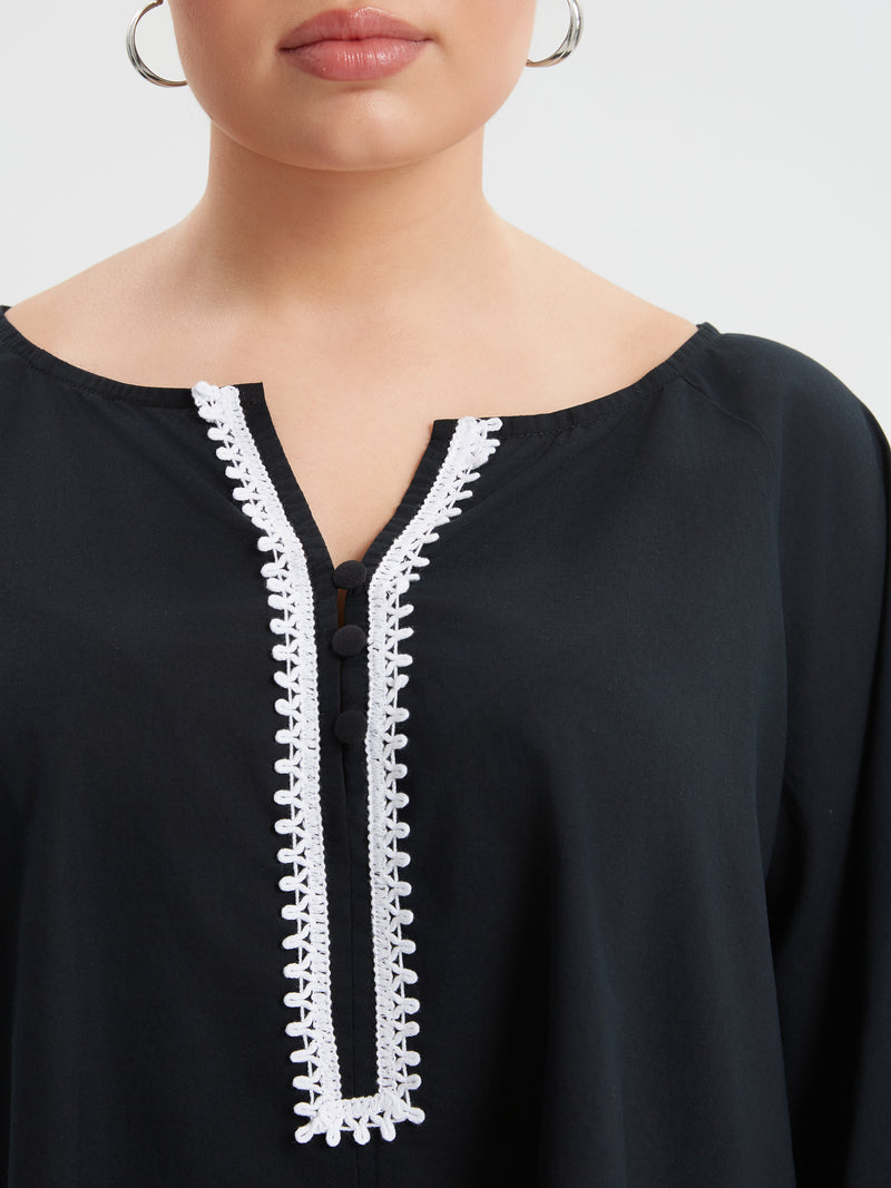 BLACK TOP WHITE TRIM - Black