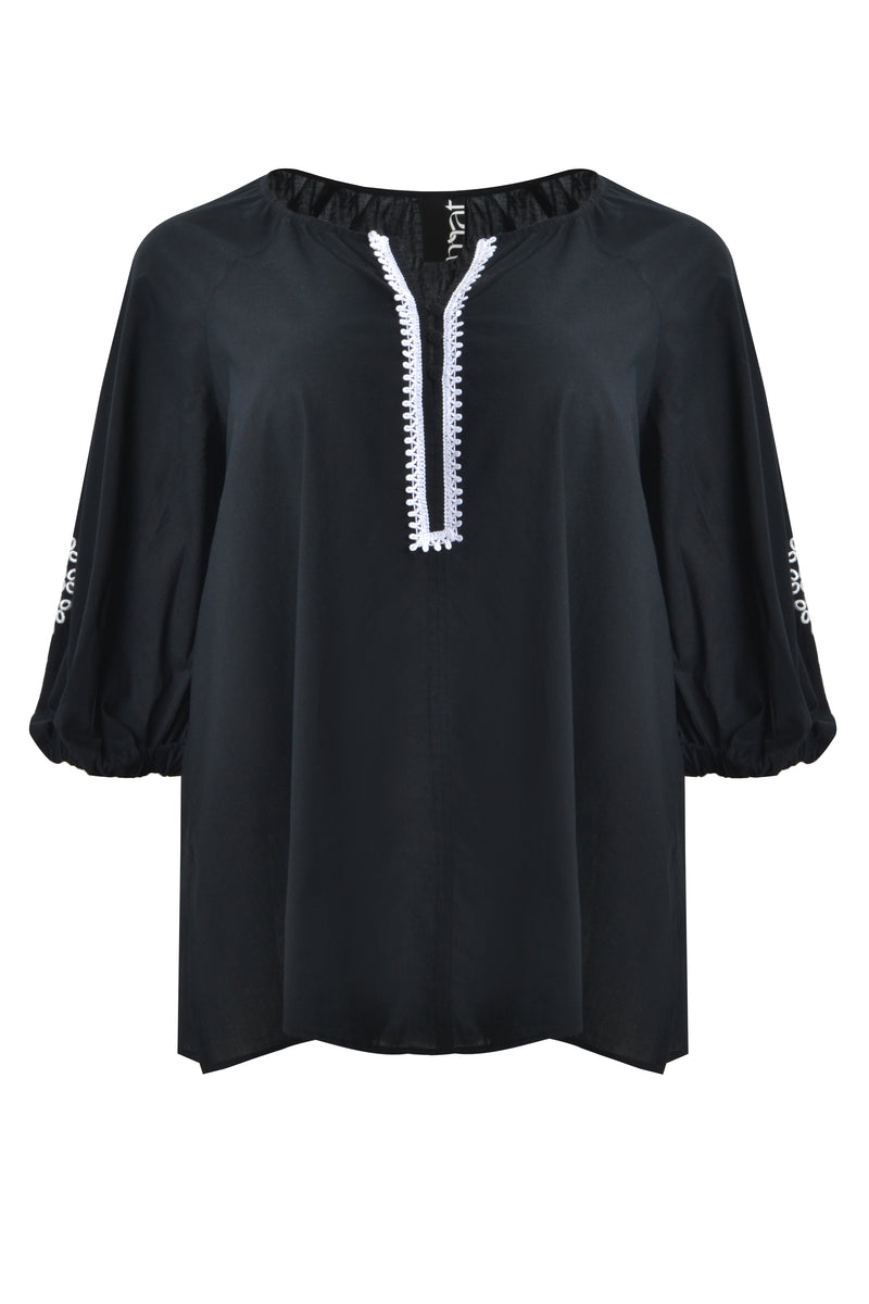BLACK TOP WHITE TRIM - Black