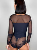 Lace Bodysuit - Midnight Blue