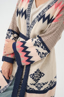 Culio Knit Cardigan - Oatmeal Jaquard