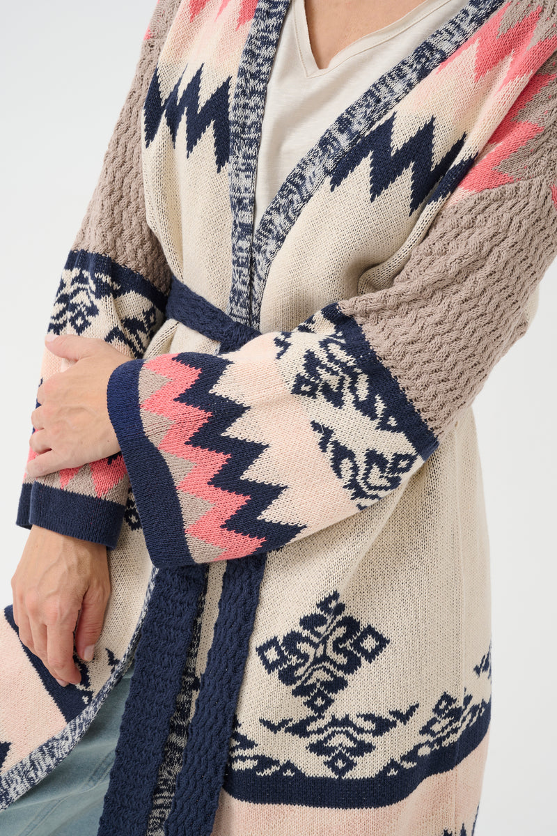 Culio Knit Cardigan - Oatmeal Jaquard