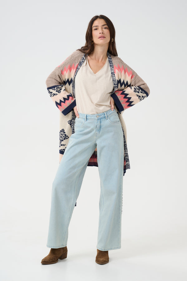 Culio Knit Cardigan - Oatmeal Jaquard