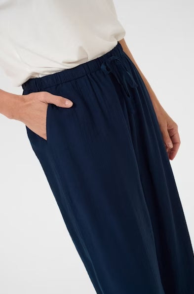 Lori Elastic Waist Trouser - Navy Blazer