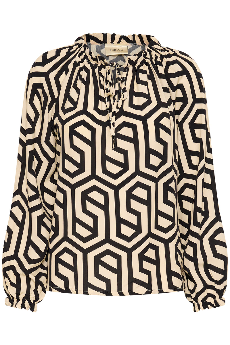 Astra Blouse - Geometric Black