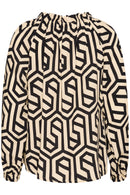 Astra Blouse - Geometric Black