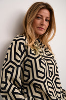 Astra Blouse - Geometric Black