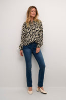 Astra Blouse - Geometric Black