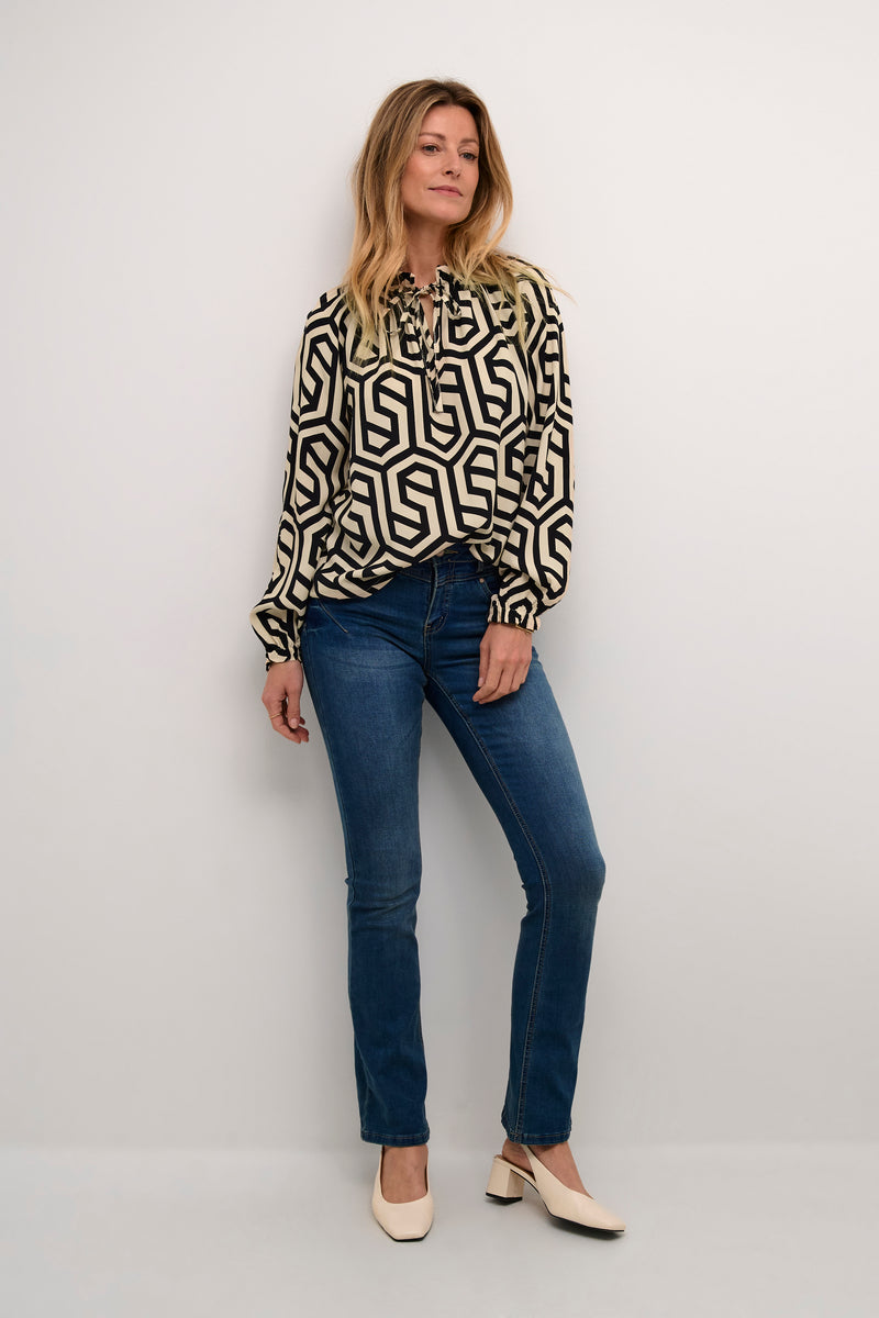 Astra Blouse - Geometric Black