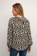 Astra Blouse - Geometric Black
