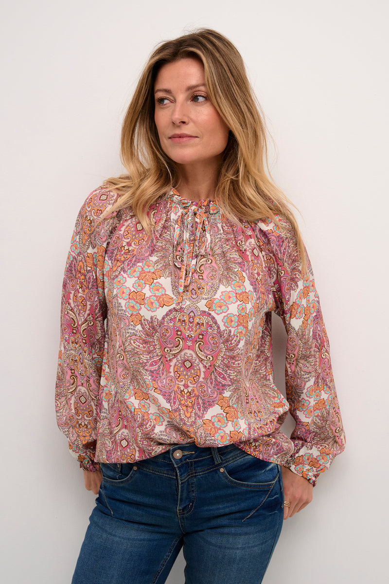 Astra Blouse - Pink Paisley