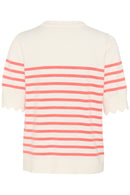 Villea Striped Knit Blouse - Eggnog Porcelain