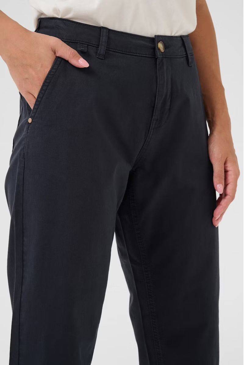 Berta Capri Twill Trouser - Navy Blazer