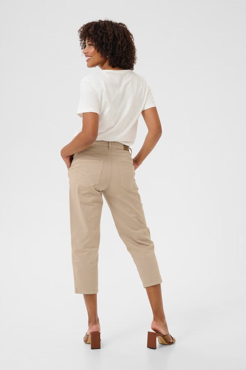 Cream Berta Capri Twill Trouser - Tuffet