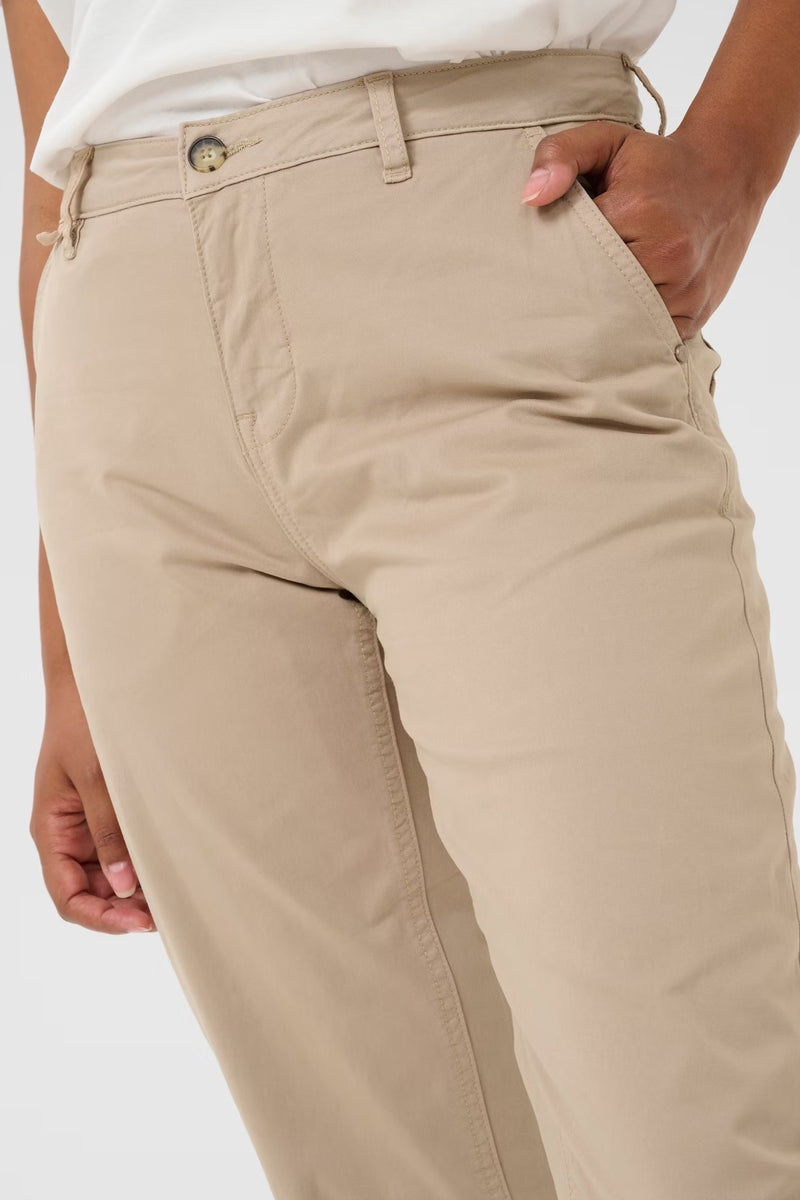 Cream Berta Capri Twill Trouser - Tuffet