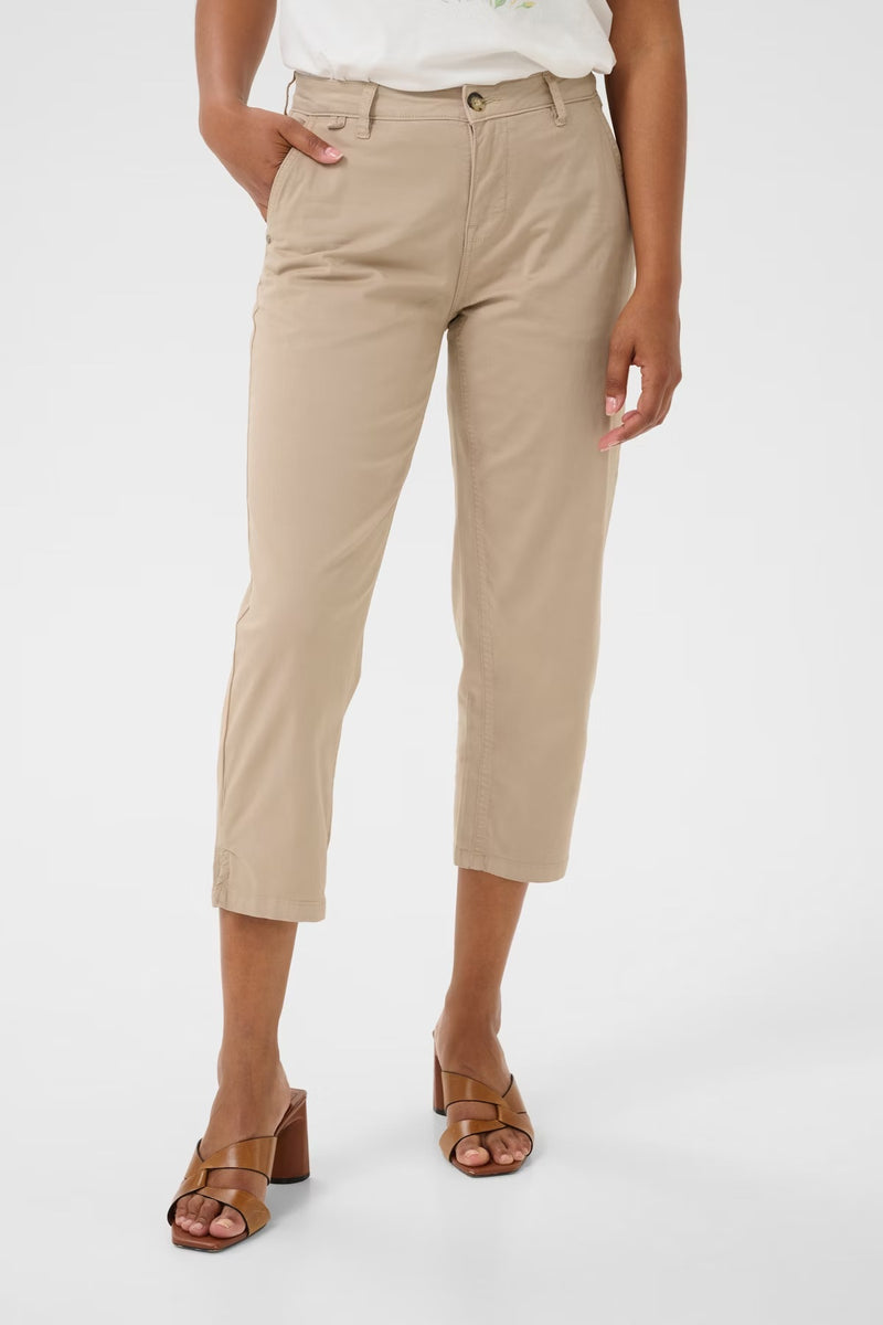 Cream Berta Capri Twill Trouser - Tuffet