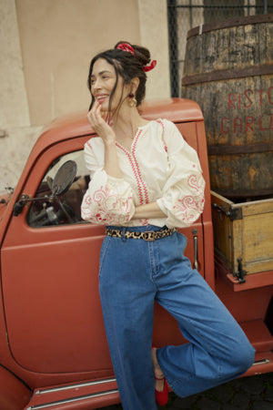 Jessica Long Sleeve Blouse - Birch