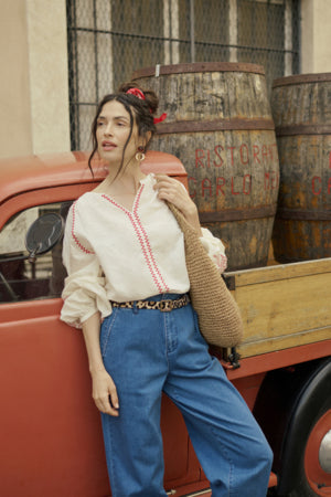 Jessica Long Sleeve Blouse - Birch