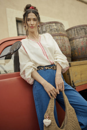 Jessica Long Sleeve Blouse - Birch