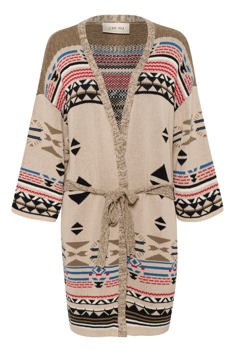 Etta Knit cardigan - Ethnic Red And Blue Mix
