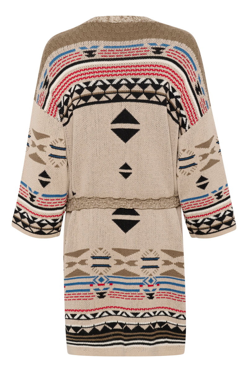 Etta Knit cardigan - Ethnic Red And Blue Mix