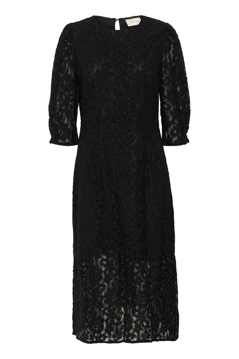 Ebana 3/4 Sleeve Dress - Pitch Black