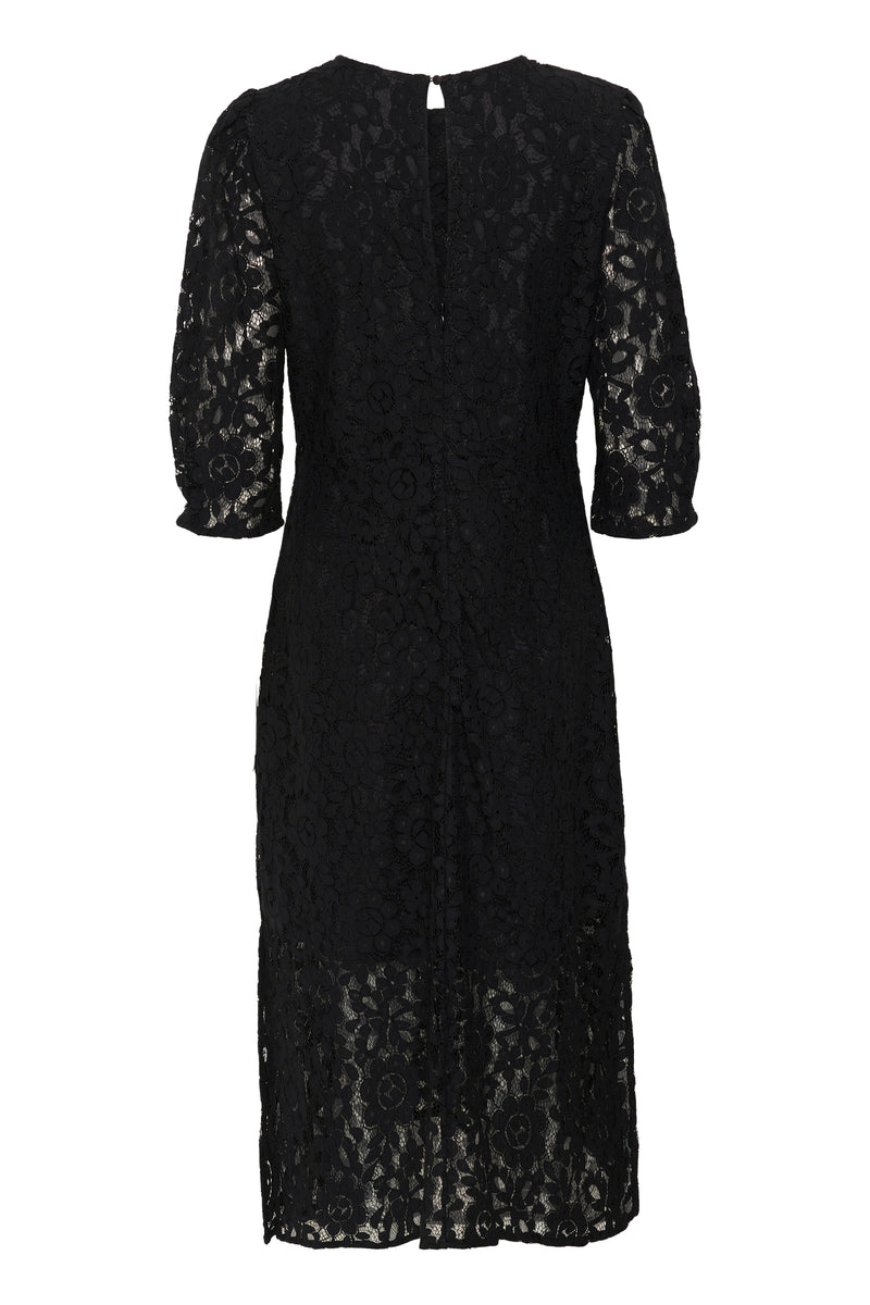 Ebana 3/4 Sleeve Dress - Pitch Black