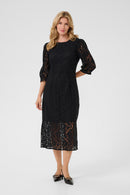 Ebana 3/4 Sleeve Dress - Pitch Black