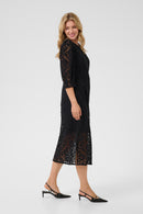 Ebana 3/4 Sleeve Dress - Pitch Black