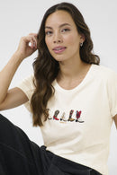 Sita Short Sleeve T-Shirt - Brown Red Blue Cowboy Boots