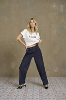 Sita Short Sleeve T-Shirt - Brown Red Blue Cowboy Boots