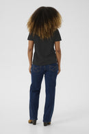 Liria Short Sleeve T-Shirt - Black Howdy Rhinestones