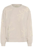 Lovisa Embroidery Sweatshirt - Oat Melange