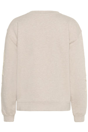 Lovisa Embroidery Sweatshirt - Oat Melange
