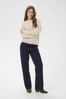 Mela Round Neck Jumper - Oat Melange
