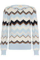 Netes Zig Zag Jumper - Cashmere Blue Zigzag