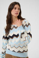 Netes Zig Zag Jumper - Cashmere Blue Zigzag