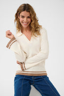 Villea Long Sleeve Polo - Whisper White
