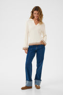 Villea Long Sleeve Polo - Whisper White