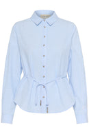 Cherissa Belted Shirt - Blue Stripe