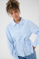 Cherissa Belted Shirt - Blue Stripe