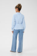 Cherissa Belted Shirt - Blue Stripe