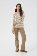 Ribba Stripe Longsleeve T-Shirt - Cocoa Crème Stripe