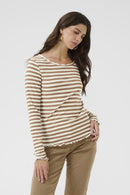 Ribba Stripe Longsleeve T-Shirt - Cocoa Crème Stripe